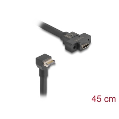 Delock Cable USB 10 Gbps Type-E Key A 20 pin male  USB 10 Gbps USB Type-C™ female panel-mount 45 cm