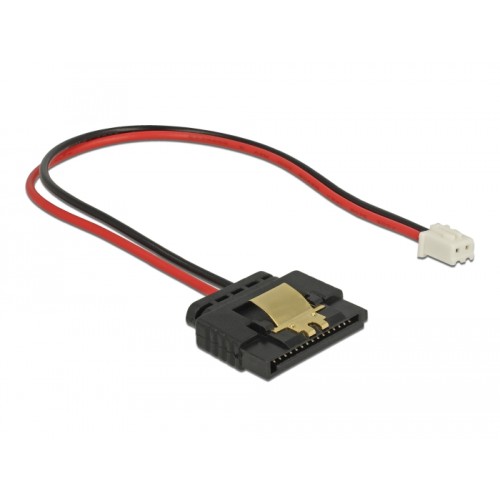 Delock Cable Power 2 pin female  1 x SATA 15 pin receptacle (5 V) metal clip 20 cm