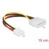 Delock Cable Power 4 pin male > 4 pin floppy female 15 cm