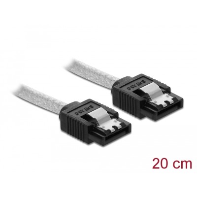Delock SATA 6 Gb/s Cable 20 cm transparent