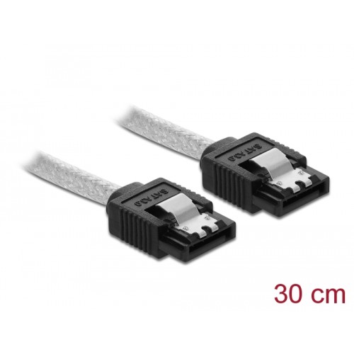 Delock SATA 6 Gb/s Cable 30 cm transparent
