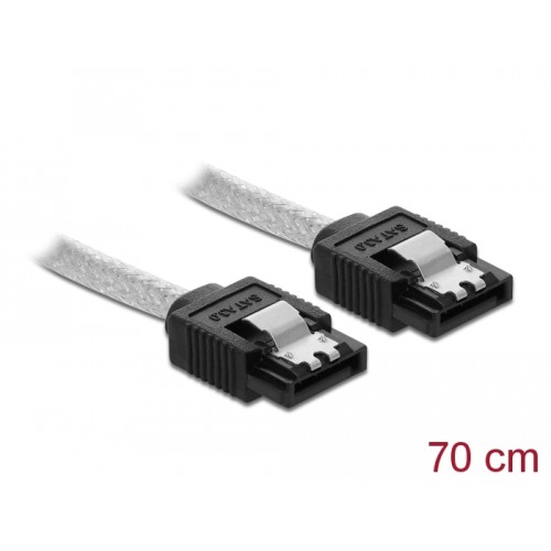 Delock SATA 6 Gb/s Cable 70 cm transparent