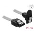 Delock SATA 6 Gb/s Cable straight to downwards angled 20 cm transparent