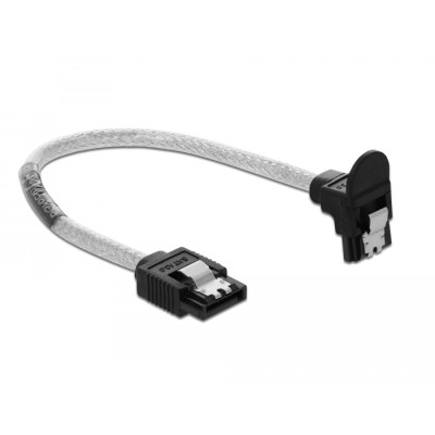 Delock SATA 6 Gb/s Cable straight to downwards angled 20 cm transparent 2