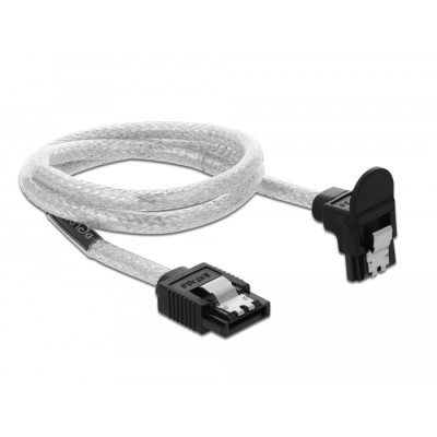Delock SATA 6 Gb/s Cable straight to downwards angled 50 cm transparent 2