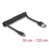 Delock USB 3.1 Gen 2 Coiled Cable Type-A male to Type-C™ male