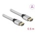 Delock Ultra High Speed HDMI Cable 48 Gbps 8K 60 Hz silver 0.5 m certified