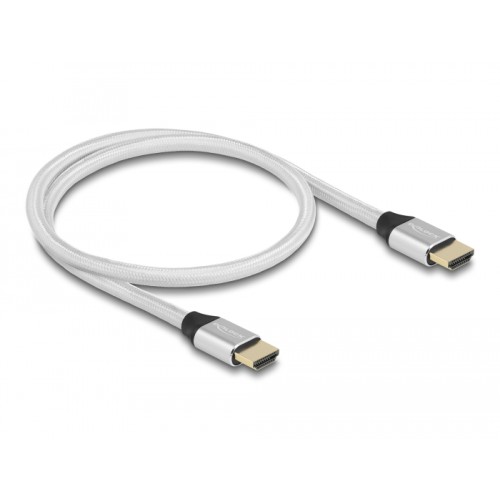Delock Ultra High Speed HDMI Cable 48 Gbps 8K 60 Hz silver 0.5 m certified