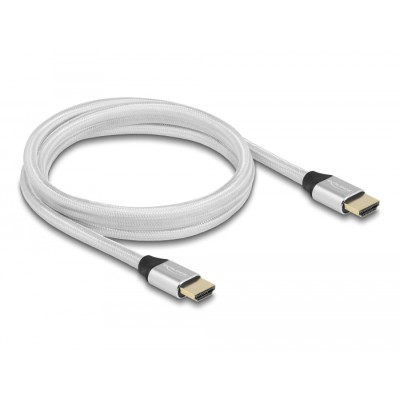 Delock Ultra High Speed HDMI Cable 48 Gbps 8K 60 Hz silver 2 m certified 2