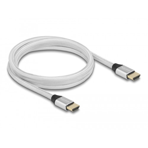 Delock Ultra High Speed HDMI Cable 48 Gbps 8K 60 Hz silver 2 m certified
