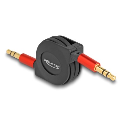 Delock Audio Retractable Cable 3.5 mm 3 Pin Stereo jack male to male 90 cm 2