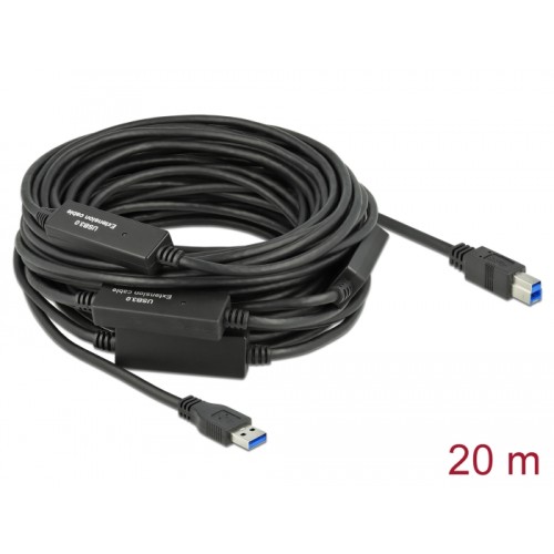 Delock Active USB 3.2 Gen 1 Cable USB Type-A to USB Type-B 20 m