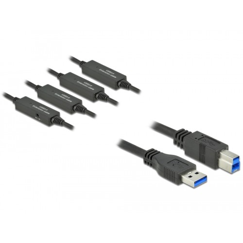 Delock Active USB 3.2 Gen 1 Cable USB Type-A to USB Type-B 20 m