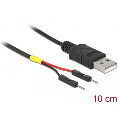 Delock USB Power Cable Type-A to 2 x pin header male separate power 10 cm