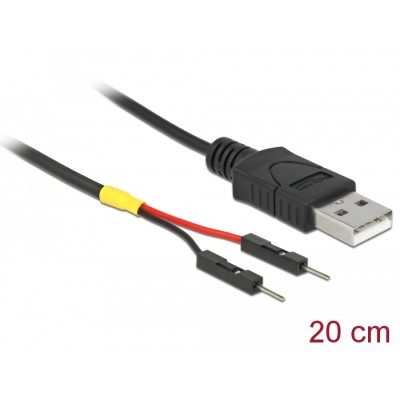 Delock USB Power Cable Type-A to 2 x pin header male separate power 20 cm