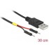 Delock USB Power Cable Type-A to 2 x pin header male separate power 30 cm