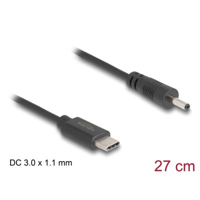 Delock USB Type-C™ Power Cable to DC 3.0 x 1.1 mm male 27 cm