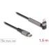 Delock Data and Charging Cable USB Type-C™ to Lightning™ for iPhone™, iPad™, iPod™ angled with stand function black 1.5 m MFi