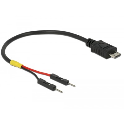 Delock USB Power Cable Micro-B to 2 x pin header male separate power 10 cm 2
