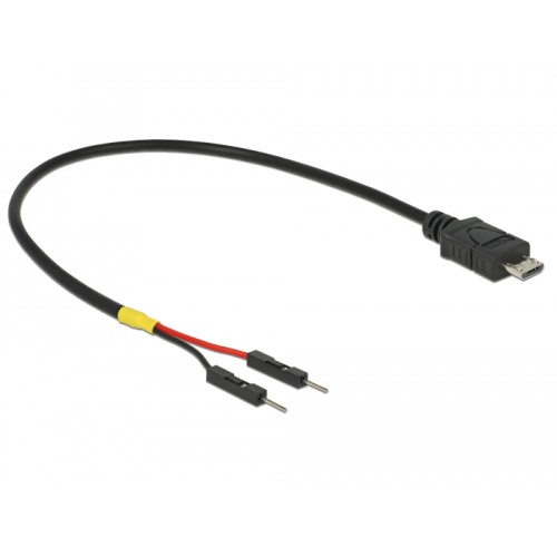 Delock USB Power Cable Micro-B to 2 x pin header male separate power 20 cm