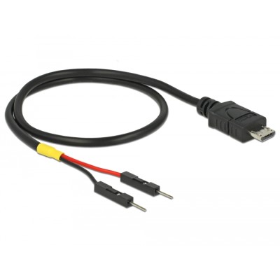 Delock USB Power Cable Micro-B to 2 x pin header male separate power 30 cm 2