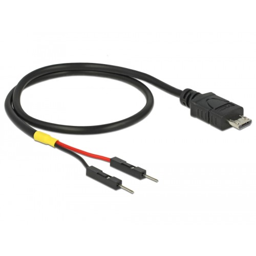 Delock USB Power Cable Micro-B to 2 x pin header male separate power 30 cm