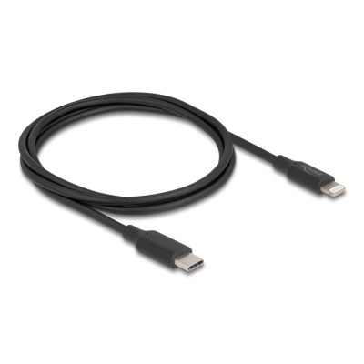 Delock Slim Data and Charging Cable USB Type-C™ to Lightning™ for iPhone™, iPad™, iPod™ black 1 m MFi 2