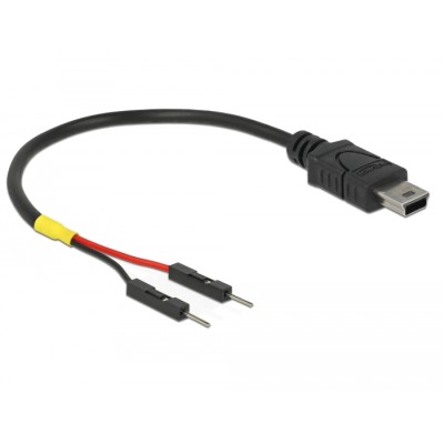 Delock USB Power Cable Mini-B to 2 x pin header male separate power 10 cm 2