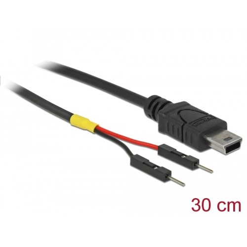 Delock USB Power Cable Mini-B to 2 x pin header male separate power 30 cm