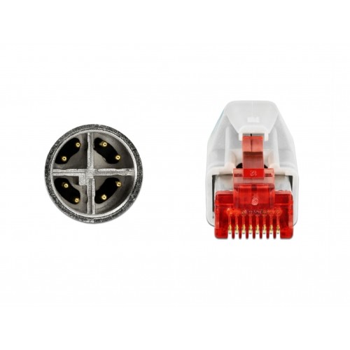 Delock Network cable M12 8 pin X-coded to RJ45 plug PVC 3 m