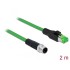 Delock Network cable M12 4 pin D-coded to RJ45 plug PVC 2 m
