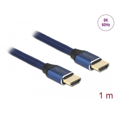 Delock Ultra High Speed HDMI Cable 48 Gbps 8K 60 Hz blue 1 m certified