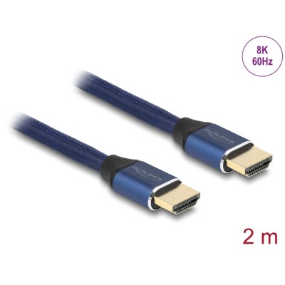 Delock Ultra High Speed HDMI Cable 48 Gbps 8K 60 Hz blue 2 m certified
