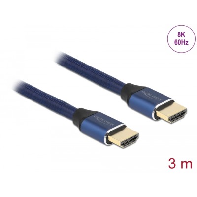 Delock Ultra High Speed HDMI Cable 48 Gbps 8K 60 Hz blue 3 m certified
