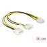 Delock Power cable 2 x 4 pin Molex male > 8 pin EPS male 30 cm