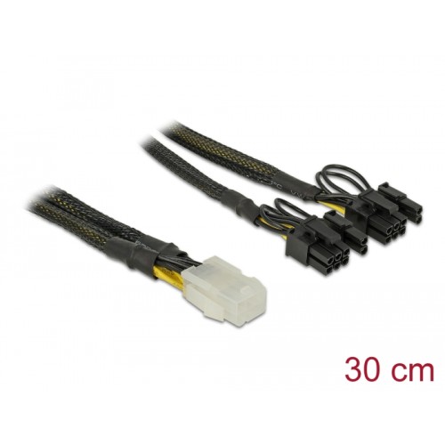Delock PCI Express power cable 6 pin female-2 x 8 pin male 30 cm