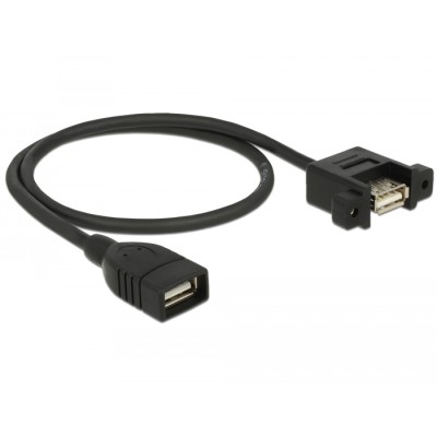 Delock Cable USB 2.0 Type-A female > USB 2.0 Type-A female panel-mount 0.5 m 2