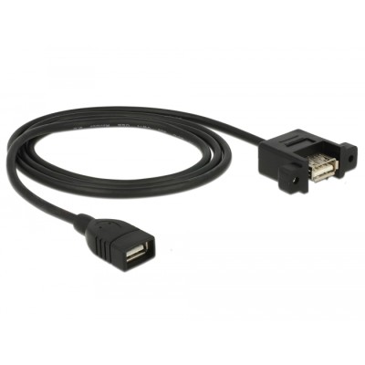Delock Cable USB 2.0 Type-A female > USB 2.0 Type-A female panel-mount 1 m 2