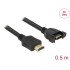 Delock Cable HDMI-A male  HDMI-A female panel-mount 4K 30 Hz 0.5 m