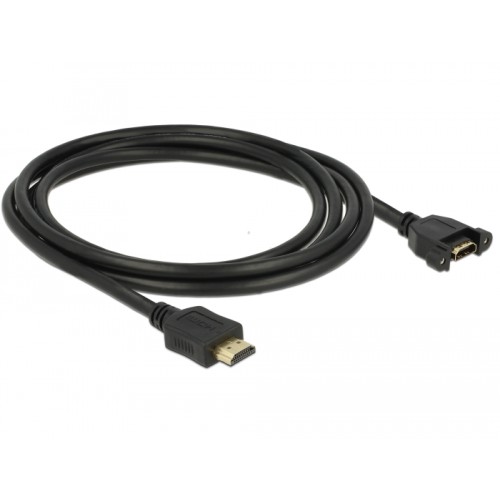 Delock Cable HDMI-A male  HDMI-A female panel-mount 4K 30 Hz 2 m