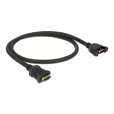Delock Cable HDMI-A female > HDMI-A female panel-mount 4K 30 Hz 0.5 m 2