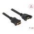 Delock Cable HDMI-A female > HDMI-A female panel-mount 4K 30 Hz 1 m