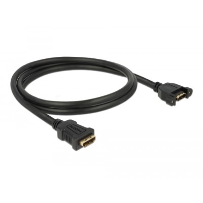 Delock Cable HDMI-A female > HDMI-A female panel-mount 4K 30 Hz 1 m 2