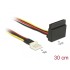 Delock Power Cable SATA 15 pin receptacle  4 pin floppy male metal 30 cm