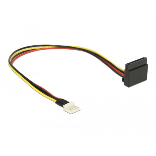 Delock Power Cable SATA 15 pin receptacle  4 pin floppy male metal 30 cm
