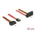 Delock Cable SATA 6 Gb/s 7 pin receptacle + SATA 15 pin power plug > SATA 22 pin receptacle upwards angled metal 30 cm