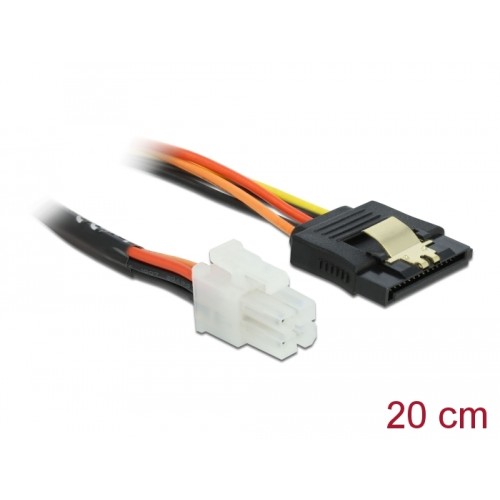 Delock Cable P4 male > SATA 15 pin receptacle 20 cm
