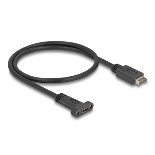 Delock USB 10 Gbps Cable USB Type-E Key A 20 pin male to USB Type-C™ female panel-mount 50 cm