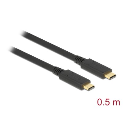 Delock USB 3.1 Gen 2 (10 Gbps) cable Type-C to Type-C 0.5 m PD 5 A E-Marker