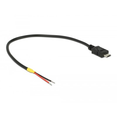 Delock Cable USB 2.0 Micro-B male > 2 x open wires power 20 cm Raspberry Pi 2